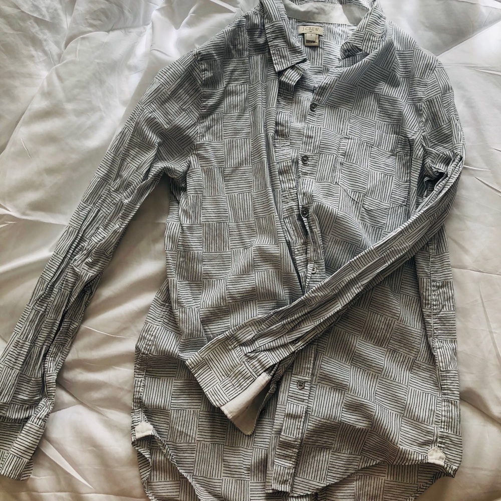 Jcrew Black and White Button Down